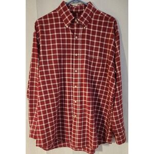 Sun River Clothing Co Mens Red Plaid Large Long‎ Sleeve Cotton Button Down Shirt